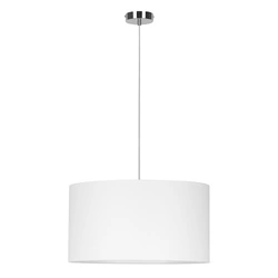 Dove Pendant Lamp 1xE27 Max.60W Chrome Metal/Transparent PVC Cable/White Fabric Shade 15380128