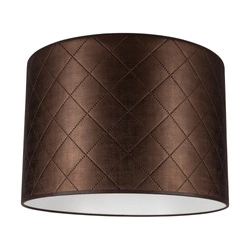 Lampshade Cylinder E27 H35 Brown Synthetic Fabric A0952