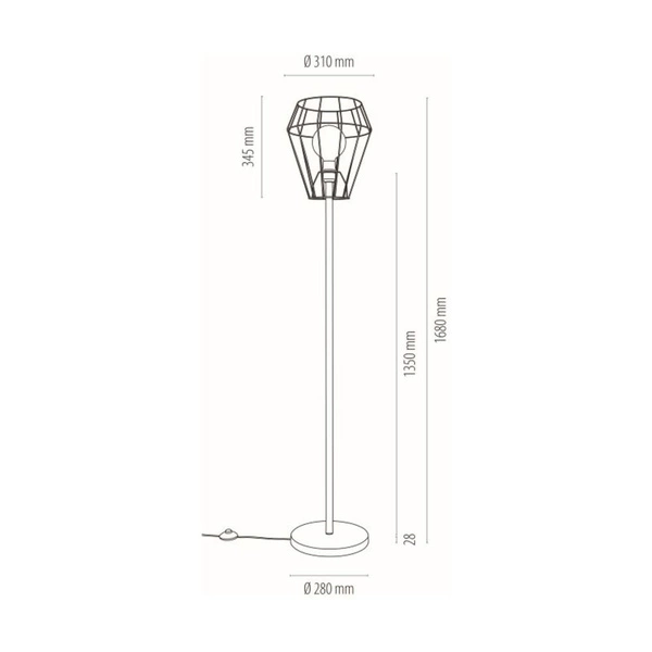 Endorfina Lampa Podłogowa 1xE27 Max.60W Czarny/Czarny 12420104