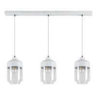 Amaretto Pendant Lamp 3xE27 Max.60W White Metal/Transparent PVC/White-Transparent Glass 15800302