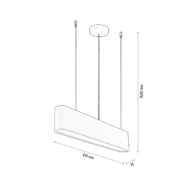 Lampa wisząca Illumina w zestawie 1xLED Zintegrowany 1350lm 3000K 21W Czarny metal/Przezroczysty kabel PVC/Czarny klosz z tkaniny 1930104
