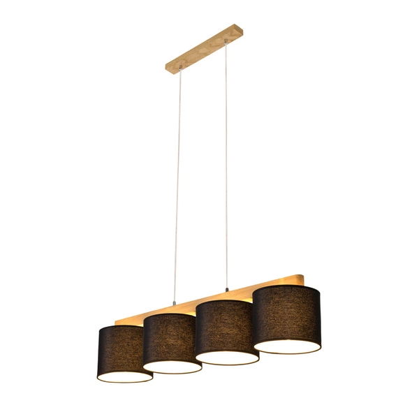 Aprillia Pendant Lamp 4xE27 Max.25W Oiled Oak/Transparent PVC/Black 524610404