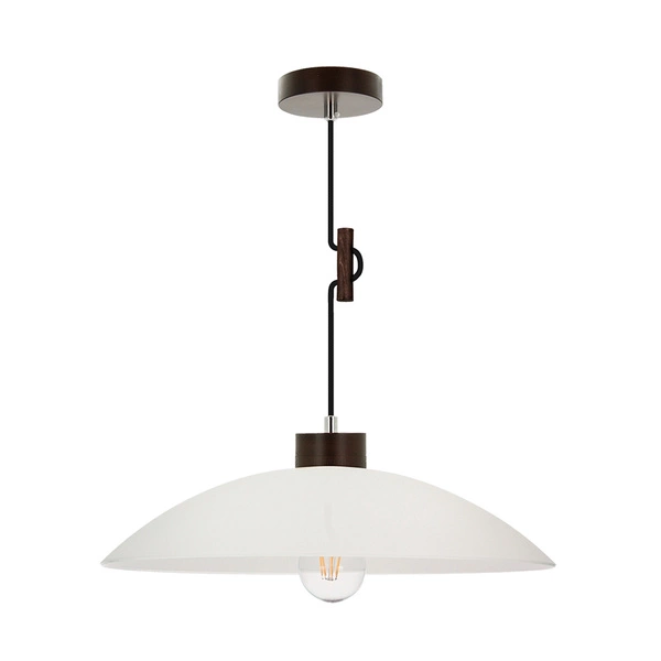 Jona Pendant Lamp 1xE27 Max.60W Walnut/Black/Braided/White 1408976