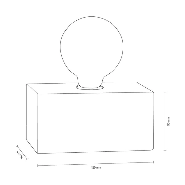 Strong Double Table Lamp 1xE27 Max.25W Gray Concrete/Black PVC Cable 7370936