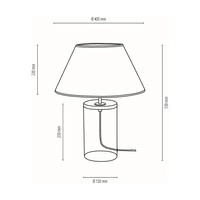 Lampa stołowa Dove 1xE27 maks. 40W przezroczyste szkło/czarny kabel z tkaniny/czarny klosz z tkaniny 779139110