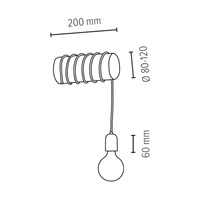Trabo Concrete Wall lamp 1xE27 Max.25W Stained Pine/Black/Grey 69399151