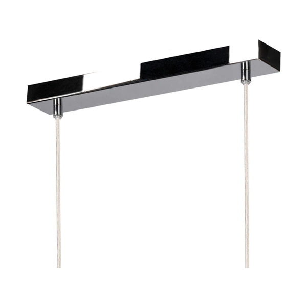 Lampa wisząca Dove 2xE27 maks. 40W chromowany metal/przezroczysty kabel PVC/biały klosz z tkaniny 17380228