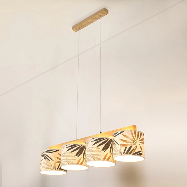 Hoja Hanging Lamp 4xE27 Max.25W Oiled Oak/Transparent PVC/Multicolor 524710404