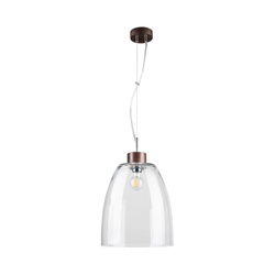 Campana Pendant Lamp 1xE27 Max.60W Walnut/Transparent/Transparent