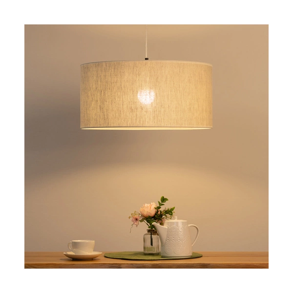 Boho Hanging Lamp 1xE27 Max.60W Oiled Oak/Transparent PVC/Beige 16910174