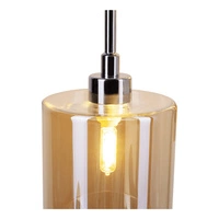 Eurybia Pendant Lamp Incl. 3xG9 Max.28W Chrome Metal/Champagne Glass/Transparent PVC Cable 1360328