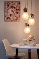 Żarówkowa lampa wisząca 3xE27 maks. 60W miedziany metal/przezroczysty kabel PVC/przezroczyste szkło 2820313