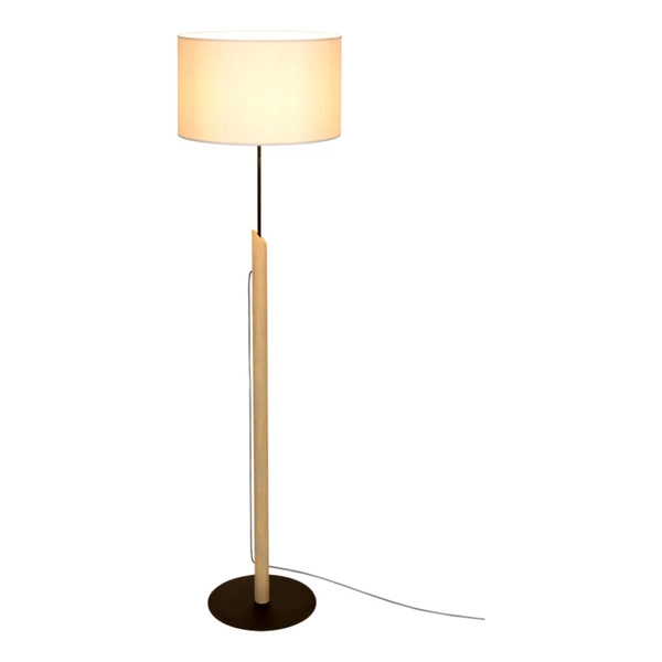 Colette Grey Floor Lamp 1xE27 Max.60W Stained Pine Gray/Black Metal/Black Fabric Cable/Gray Fabric Shade 762217104