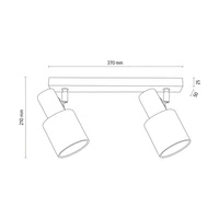 Lampa Sufitowa Treehouse 2xE27 Max.25W Drewno Bukowe Orzech/Abażur z Białej Tkaniny 2236276