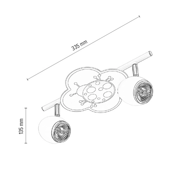 Lampa sufitowa Fly 2xGU10 maks. 50W biały metal/chromowany metal/wielokolorowy materiał syntetyczny ze wzorem biedronki 2109202
