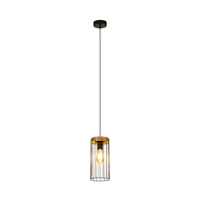 Timeo Pendant Lamp 1xE27 Max.60W Black/Oiled Oak/Black 19619104