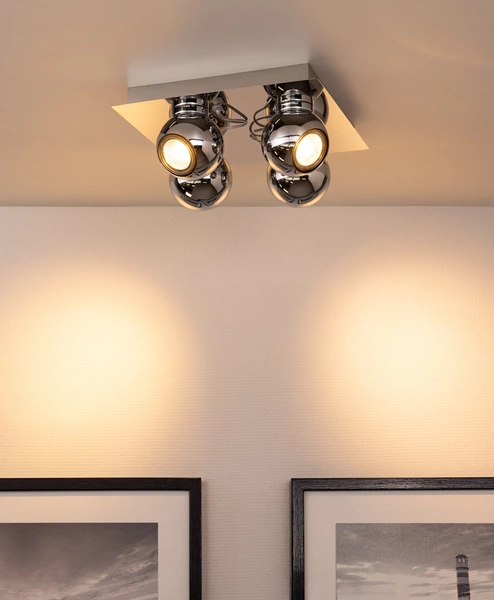 Lampa sufitowa Sergio w zestawie 4xGU10 Maks. 50W Chromowany metal 2585448