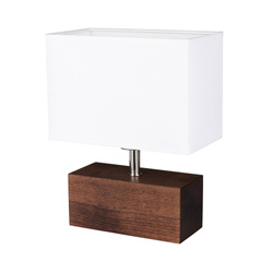 Theo Table Lamp 1xE27 Max.25W Walnut Beech Wood/Black PVC Cable/White Fabric Shade