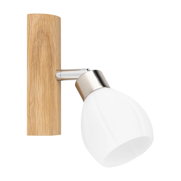 Kira Wall Lamp Incl. 1xG9 LED 300lm 2700K 3W Oiled Oak/Satin Metal/White Glass 2017417120993