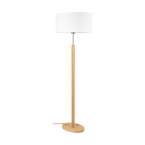 Mercedes Floor Lamp 1xE27 Max. 60W Oiled Oak/Matte Nickel/White