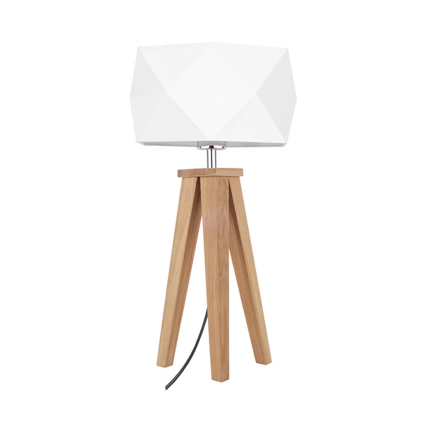 Finja Table Lamp 1xE27 Max.60W Oiled Oak/Anthracite Fabric Cable/White Fabric Shade 6831174