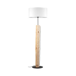 Pino Floor Lamp 1xE27 Max.60W Natural Pine/Black/White/Black Braided