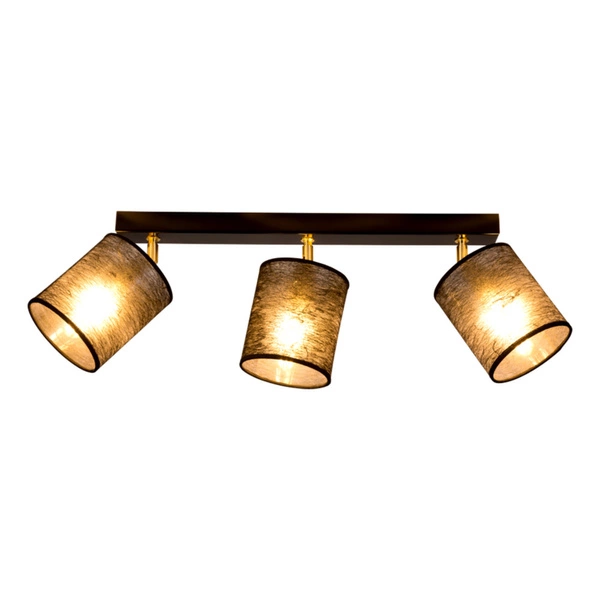 Nevoa Ceiling Lamp 3xE27 Max.25W Black Metal/Gold Metal/Black Fabric Shade 56392304