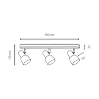 Svantje Ceiling Lamp 3xE14 Max.40W Walnut Beech Wood/White Metal 2239376