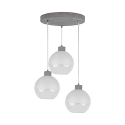 Fresh Hanging Lamp 3xE27 Max.60W Gray/Frosted-Transparent