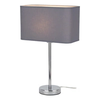 Cadre Table Lamp 1xE27 Max.25W Chrome Metal/Transparent PVC Cable/Gray Fabric Cable 93910128