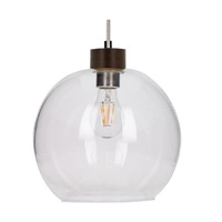 Svea Pendant Lamp 1xE27 Max.60W Walnut Beech Wood/Transparent Glass/Transparent PVC Cable 13560176