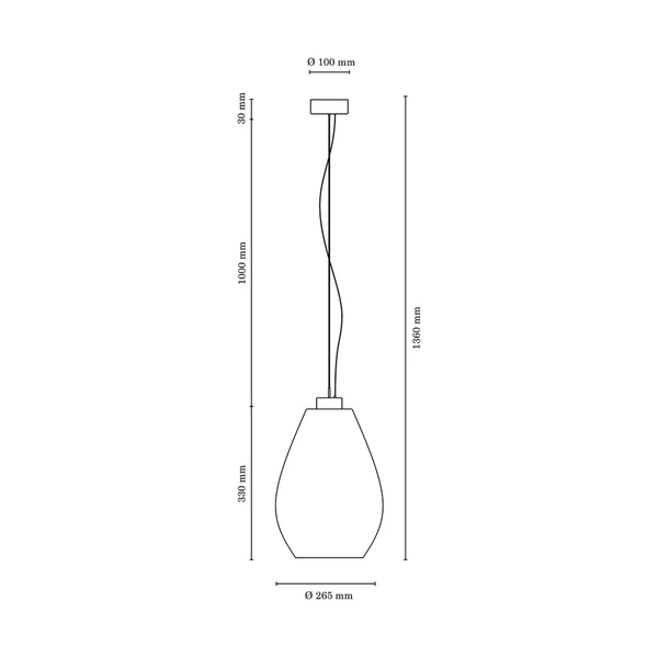 Piro Pendant Lamp 1xE27 Max.60W Chrome Metal/Transparent PVC Cable/Smoked Glass 9823028