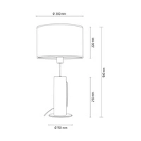 Lampa stołowa Pino 1xE27 maks. 40W barwiona sosna brązowa/czarny metal/czarny kabel z tkaniny/biały klosz z tkaniny 77627904