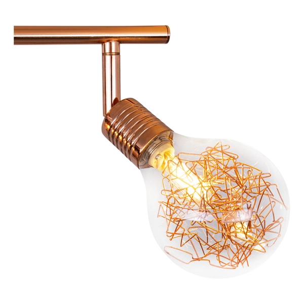 Bulbs Ceiling Lamp Incl. 3xG9 Max.28W Copper Metal/Transparent Glass 2507313