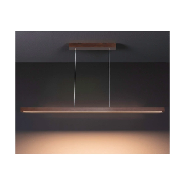 Smal Pendant Lamp 1xLED 24V Integrated 1431lm 3000K 15W Walnut Beech Wood/Transparent PVC Cable with Touch Dimmer 1509676