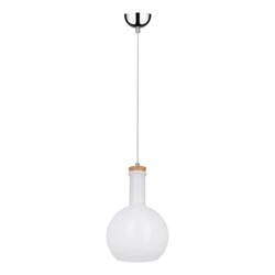 Lampa wisząca Bottles 1xE27 Max.60W Chromowany metal/Biały kabel z tkaniny/Białe szkło 1147102