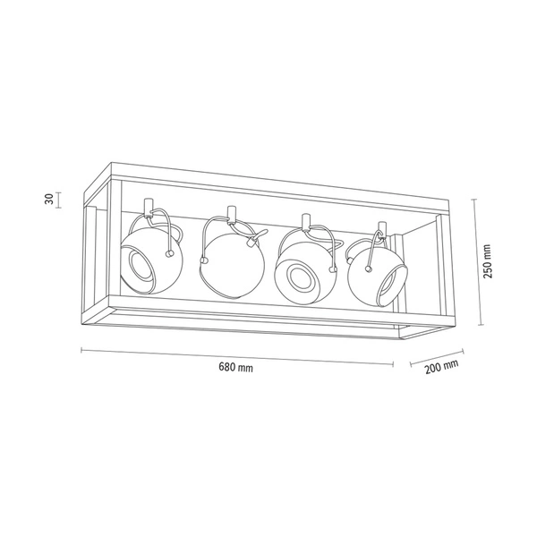 Lampa sufitowa Roy z 4xLED GU10 5W Dąb olejowany/biały metal 5222474L