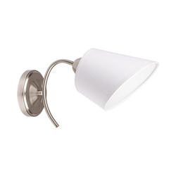 Mette Wall Lamp 1xE27 Max.40W Satin Metal/White Fabric Shade