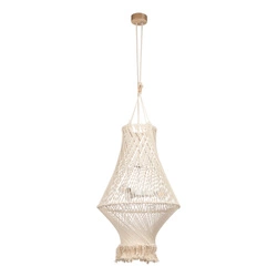 Reve Pendant Lamp 3xE27 Max.15W LED Oiled Oak/Cream Braided Cotton Cord/Natural Fabric Cable 18127374