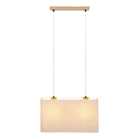 Boho Hanging Lamp 2xE27 Max.40W Oiled Oak/Transparent PVC/Beige 872910274