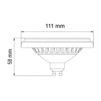 Żarówka LED ES111 / GU10 9W zimna 6500K kąt 120st BLACK