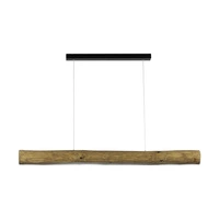 Lampa wisząca Lucas 1xLED Samsung 24V zintegrowana 3080lm 3000K 33W barwiona sosna brązowa/czarny metal/przezroczysty kabel PVC z dotykowym ściemniaczem 69680104