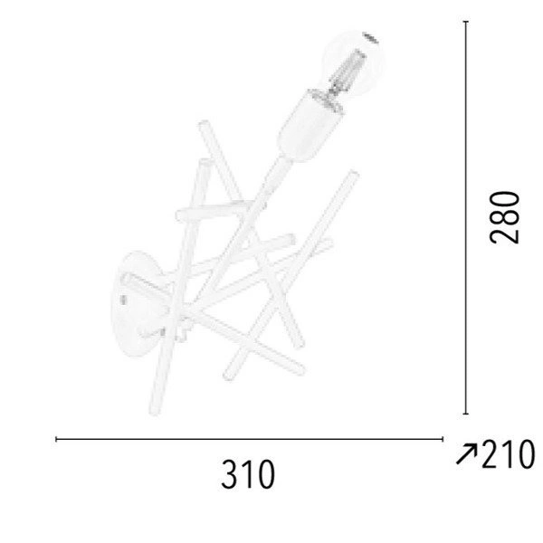 Sticks GLENN 28cm WH wall lamp 9221102