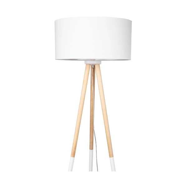 Panda Floor Lamp 1xE27 Max.60W Birch-White Wood/Transparent PVC Cable/White Fabric Shade 6010208210510