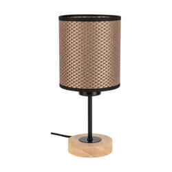 Benita Black Table Lamp 1xE27 Max.25W Oiled Oak/Black/Brown-Black-Gold