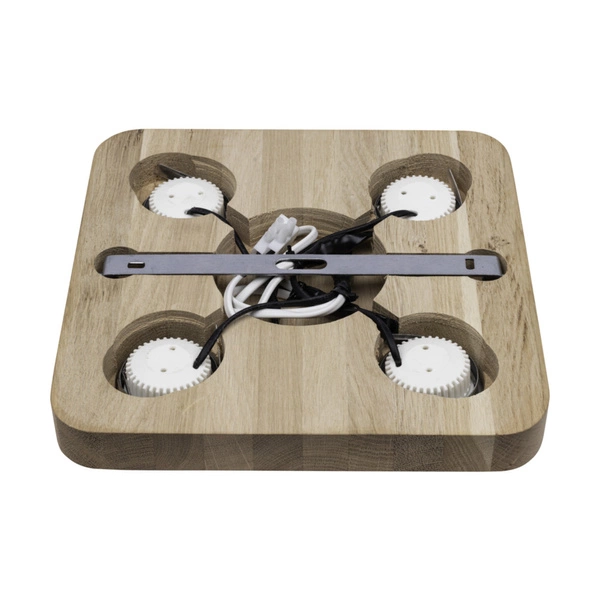 Sunniva Ceiling Lamp Incl. 4xLED Integrated 1200lm 3000K 5W Stained Pine Brown/Black Metal 4047411500000