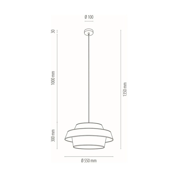 Preto Gold Pendant Lamp 1xE27 Max.60W Black Metal/Black Fabric Cable/Black-Gold Fabric Shade 150109104