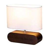 Marinna Table Lamp 1xE27 Max.25W Walnut Beech Wood/Transparent PVC Cable/White Fabric Shade 7611076