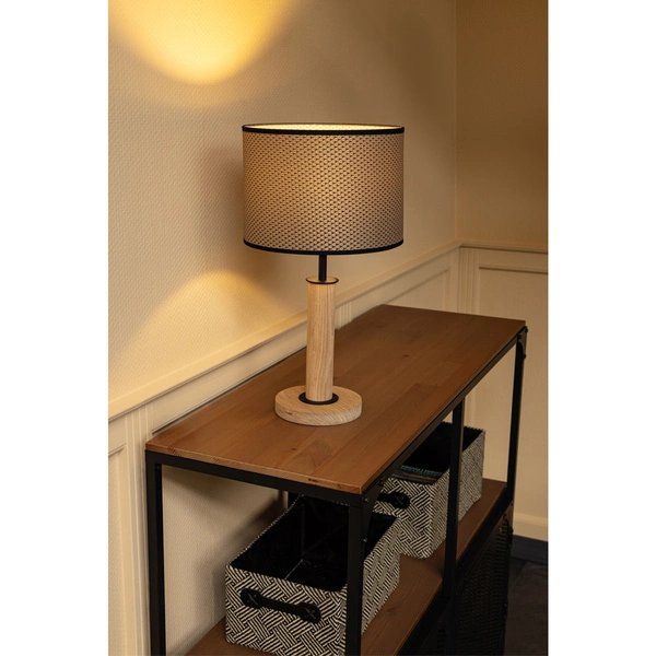 Benita Black Table Lamp 1xE27 Max.40W Oiled Oak/Black/Brown-Black-Gold 7017400811552
