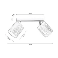 Lampa Sufitowa Mateo 2xE27 Max.25W Czarny Metal/Beżowa Tapeta 87800204